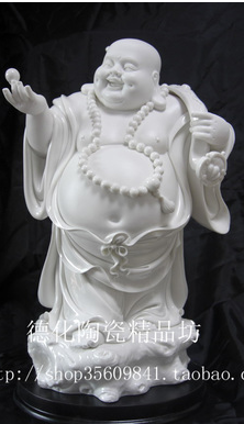 一路发财弥勒佛摆件-佛教用品德化陶瓷工艺品德化瓷德化瓷雕